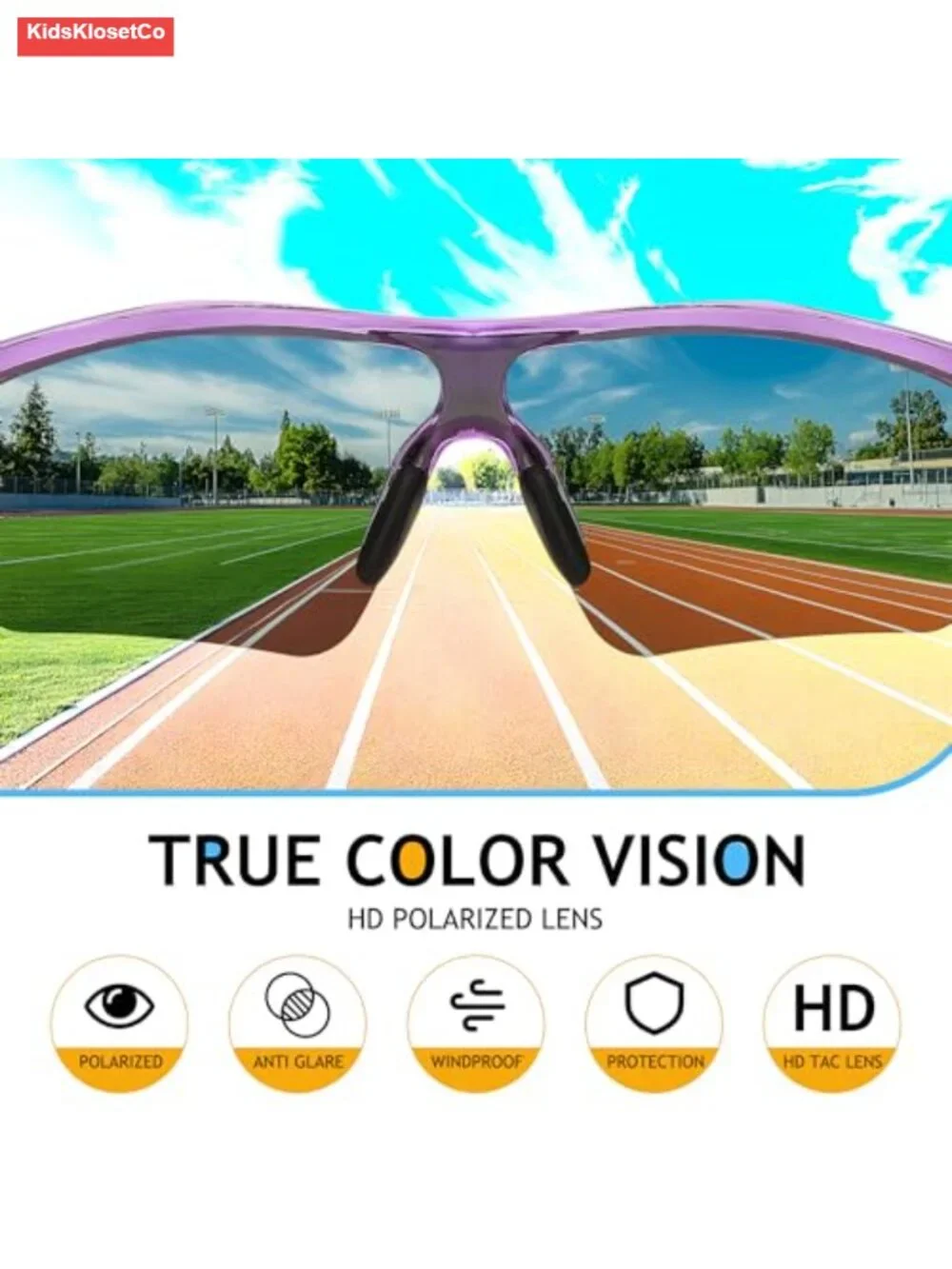 Kids Sports Sunglasses TR90 Frame Polarized UV400 Protection